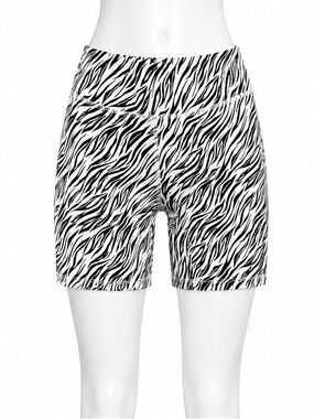 therapy Black & White Zebra Print Bike Shorts